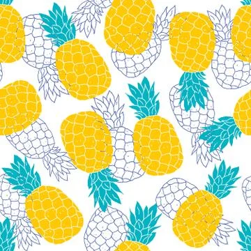 Pattern with pineapples Stock Illustration