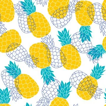 Pattern with pineapples Stock Illustration