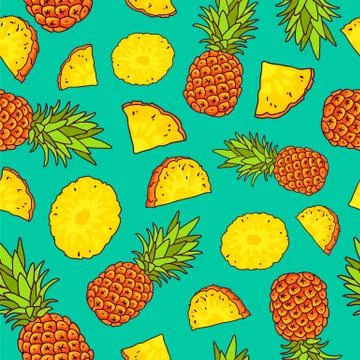 Pattern of pineapples. Paradise fruit Stock Illustration