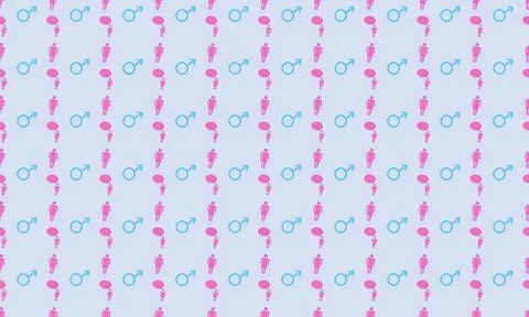 Pattern of pink and blue safety pins on light background Stock Illustration