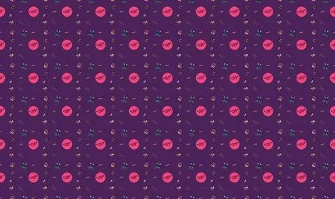 Pattern of pink and purple dots on dark background Stock Illustration