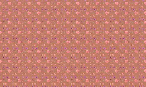 Pattern of pink and purple flowers on a brown background Stock Illustration