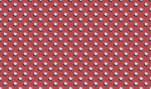 Pattern of pink and silver christmas ornaments on red background Stock Illustration