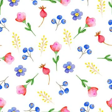 Pattern with pink and violet flowers. Illustrazione stock