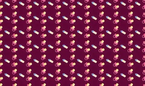 Pattern of pink and white flowers on dark background Stock Illustration