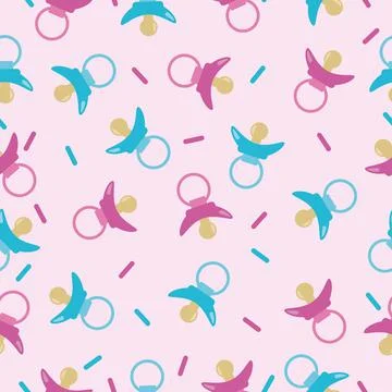 Pattern pink baby items vector Illustrazione stock