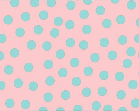 Pattern on pink background blue balls arranged in chaotic order Stock Illustration