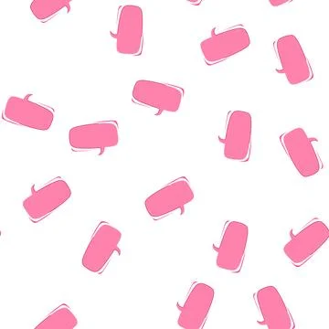 Pattern pink blank thought bubble chat box with border 库存插图
