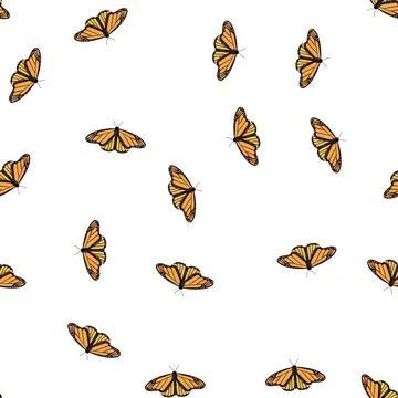 Pattern pink butterfly cartoon vector Stock Illustration