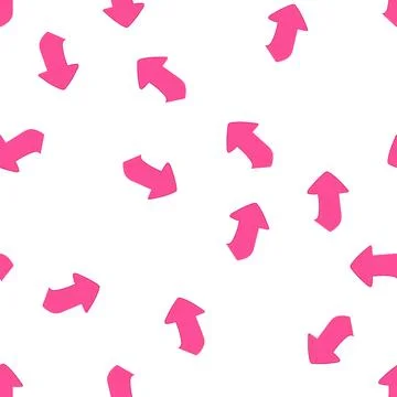 Pattern pink doodle arrow pointing right representing direction Stock Illustration