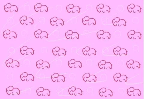 Pattern pink elephant Stock Illustration