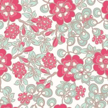 Pattern with pink flowers - 2 Ilustración de archivo