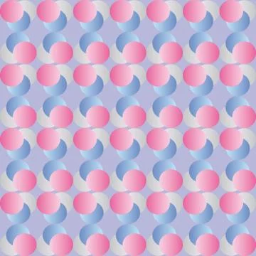 Pattern with pink grey and blue circles Stock Illustration