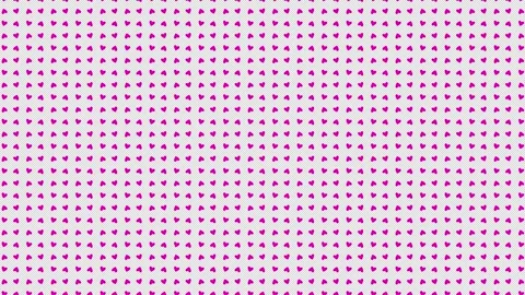 A pattern of pink hearts is depicted on a transparent background, which rotate Stock Footage 294825076