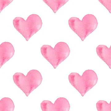 Pattern with pink hearts Stock Illustration
