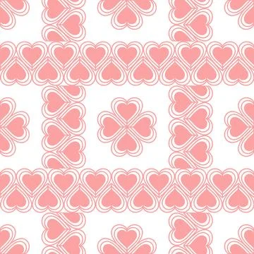 Pattern pink hearts on a white background. Stock Illustration