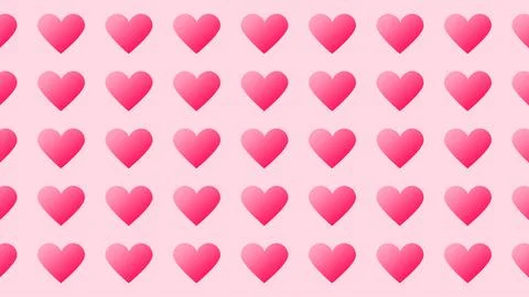 Pattern of Pink Hearts on White Background for Love and Romance Themes. Stock Illustration