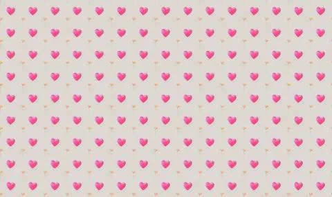 Pattern of pink hearts on white background Stock Illustration