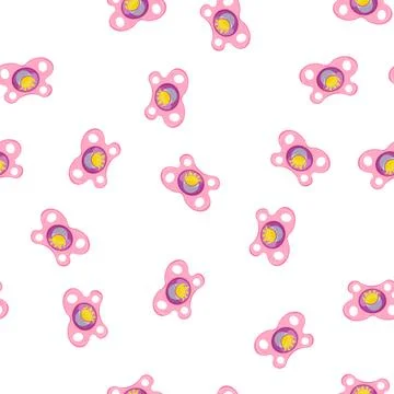 Pattern pink pacifier baby color icon vector Illustrazione stock