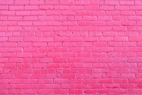 Pattern of pink painted brick wall Stock Photos