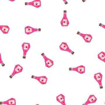 Pattern pink potion bottle for health and recovery Stock Illustration
