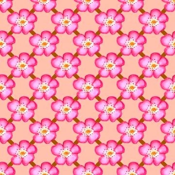 Pattern pink rose hips. Roses seamless pattern. Watercolor. Stock Illustration