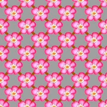 Pattern pink rose hips. Roses seamless pattern. Watercolor. Stock Illustration