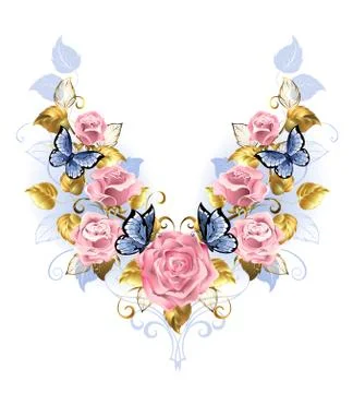 Pattern of pink roses Stock Illustration