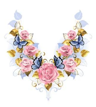 Pattern of pink roses Stock Illustration