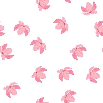Pattern pink sakura cherry blossom cartoon vector Stock Illustration