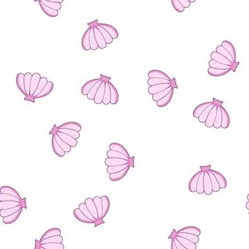 Pattern Pink scallop shell icon depicting marine life Illustrazione stock