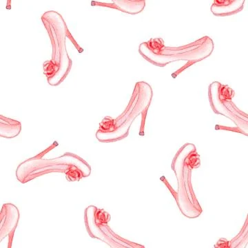 Pattern with pink shoes Stock Illustration