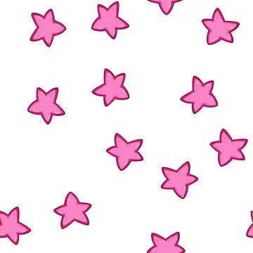 Pattern Pink star vector representing childhood and fun 库存插图