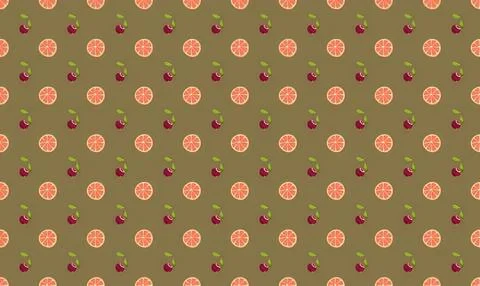 Pattern of pink strawberries with green leaves on brown background Иллюстрация