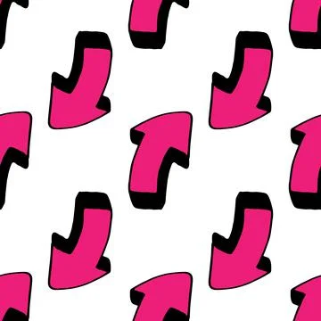 A pattern of pink three-dimensional arrows. seamless pattern of frequently Illustrazione stock