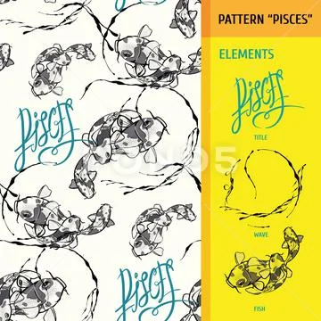 Pattern Pisces Stock Illustration
