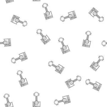 Pattern Piston and connecting rod engine component mechanism Stock Illustration
