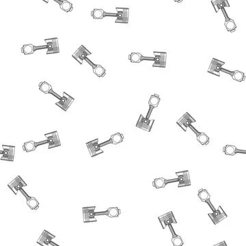 Pattern Piston with connecting rod for engine mechanism Stock Illustration