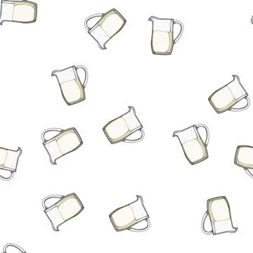 Pattern pitcher milk jug cartoon vector Stock Illustration