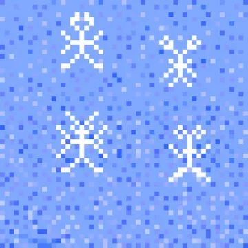 Pattern in a pixel art style Stock Illustration