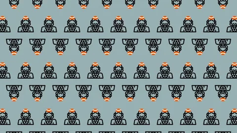 Pattern of Pixelated Characters - A Retro Gaming Aesthetic. Video stock 325403687