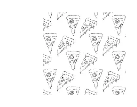 Pattern pizza slice vector sketch drawing texture illustration restaurant cheese Stock Illustration