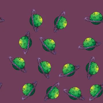 Pattern planet galaxy sketch hand drawn Illustrazione stock