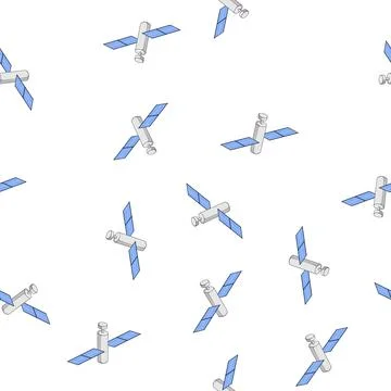 Pattern planet satellite cartoon vector Illustrazione stock