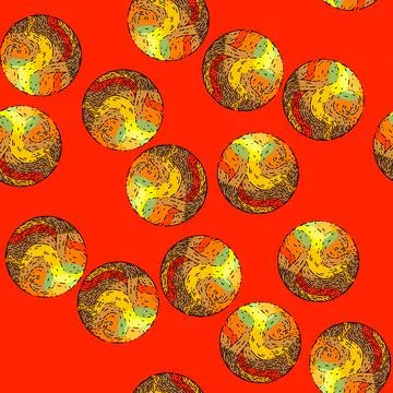 Pattern planet universe sketch hand drawn Stock Illustration
