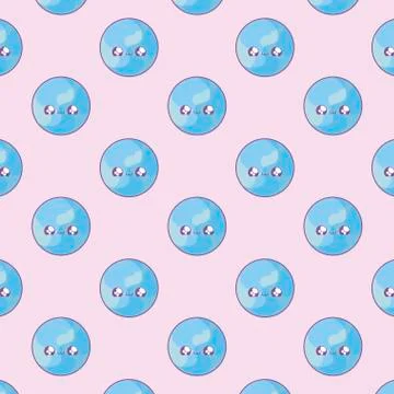 Pattern of planets earths kawaii style Stock Illustration