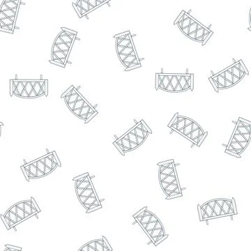 Pattern plank white fence cartoon vector Ilustração Stock