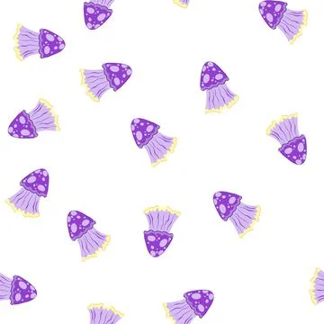 Pattern plankton jellyfish cartoon vector Stock Illustration