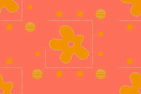A pattern of plant elements in the form of flowers in the Russian folk style. Stock Illustration