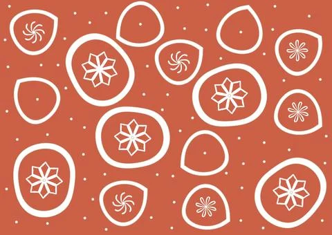 A pattern of plant elements in the form of flowers in the Russian folk style. Stock Illustration